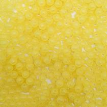 Miçanga Passante Bola Lisa Plástico Amarelo Transparente 6mm 1000pçs 150g