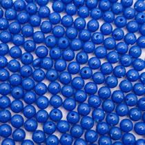 Miçanga Passante Bola Lisa Plástico Azul 6mm 100pçs 15g - Macall