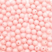Miçanga Passante Bola Lisa Plástico Rosa Bebê 6mm 2000pçs 300g