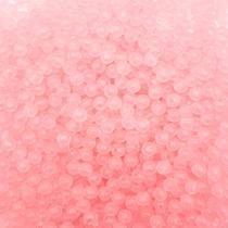 Miçanga Passante Bola Lisa Plástico Rosa Claro Transparente 6mm 500pçs 75g