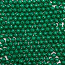 Miçanga Passante Bola Lisa Plástico Verde Escuro 6mm 100pçs 15g