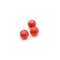 Miçanga Passante Bola Lisa Plástico Vermelha 6mm 100pçs 15g