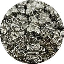 Miçanga Passante Borboleta 24x31mm Níquel 30pçs 69g