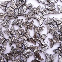 Miçanga Passante Borboleta Plástico Níquel 11x13mm 100pçs 60g Miçanga Passante Borboleta Plástico Níquel 11x13mm 100pçs 60g