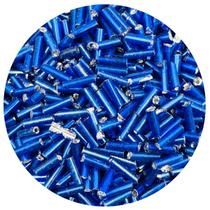 Miçanga Passante Canutilho Tubo Azul Royal 7mm 3000pçs 150g