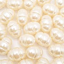 Miçanga Passante Cilindro Abs Creme 20x15mm 10pçs 25g