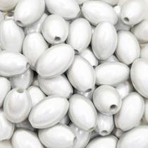 Miçanga Passante Conta Oval Acrílico Cinza 13x19mm 10pçs 20g Miçanga Passante Conta Oval Acrílico Cinza 13x19mm 10pçs 20g