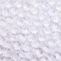 Miçanga Passante Conta Oval Facetado Acrílico Transparente 8x11mm 100pçs 25g Miçanga Passante Conta Oval Facetado Acrílico Transparente 8x11mm 100pçs 25g