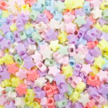 Miçanga Passante Estrela Acrílico Colorido 10mm 300pçs 150g