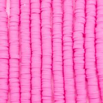 Miçanga Passante Fio Disco Fimo Rosa 6mm 300pçs 14g Miçanga Passante Fio Disco Fimo Rosa 6mm 300pçs 14g