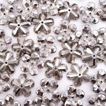 Miçanga Passante Flor Abs Níquel 5 Pétalas 28mm 50pçs 150g