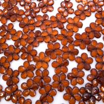 Miçanga Passante Flor Acrílico Vermelho Bordo 5 Pétalas 20mm 10pçs 15g Miçanga Passante Flor Acrílico Vermelho Bordo 5 Pétalas 20mm 10pçs 15g