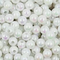 Miçanga Passante Pérola 5mm Abs Branco Irisado 100pçs 8g