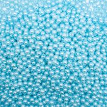 Miçanga Passante Pérola Abs Azul Bebê 6mm 100pçs 15g