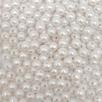 Miçanga Passante Pérola Abs Branca 8mm 10pçs 4g