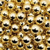 Miçanga Passante Pérola Abs Dourada 12mm 10pçs 11g