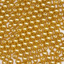 Miçanga Passante Pérola Abs Dourada 8mm 200pçs 80g