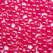 Miçanga Passante Pérola Abs Rosa 8mm 100pçs 40g
