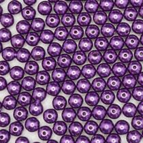 Miçanga Passante Pérola Abs Roxa 8mm 100pçs 40g