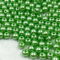 Miçanga Passante Pérola Abs Verde 6mm 100pçs 15g Miçanga Passante Pérola Abs Verde 6mm 100pçs 15g