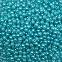 Miçanga Passante Pérola Abs Verde Tiffany 6mm 100pçs 15g