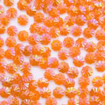 Miçanga Passante Pitanga Plástico Laranja Irisado 6mm 500pçs 50g