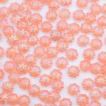 Miçanga Passante Pitanga Plástico Laranja Transparente Irisado 6mm 1000pçs 100g