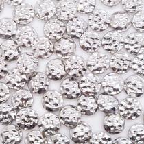 Miçanga Passante Redondo Abs Níquel Abstrato 16mm 100pçs 100g