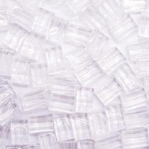 Miçanga Passante Retângulo Acrílico Transparente 10x14mm 60pçs 72g Miçanga Passante Retângulo Acrílico Transparente 10x14mm 60pçs 72g