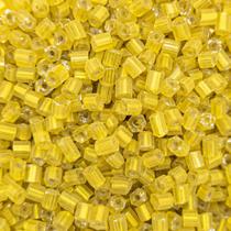 Miçanga Passante Vidrilho Amarelo Ouro 4mm 2000pçs 200g