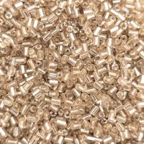 Miçanga Passante Vidrilho Tubo Bege Claro 2mm 12000pçs 150g