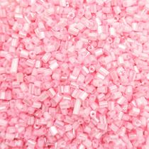 Miçanga Passante Vidrilho Tubo Rosa 2mm 12000pçs 150g