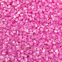 Miçanga Passante Vidrilho Tubo Rosa Pink 2mm 12000pçs 150g