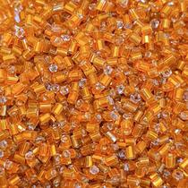 Miçanga Passante Vidrilho Tubo Vidro Laranja 2.2mm 8000pçs 100g Miçanga Passante Vidrilho Tubo Vidro Laranja 2.2mm 8000pçs 100g