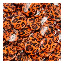 Miçanga Pastilha Laranja Onça 25mm 10pçs Redonda Passante 23g