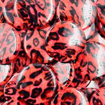 Miçanga Pastilha Redonda Rosa Onça 25mm Passante 10pçs 24g