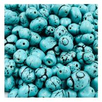 Miçanga Pedra Cérebro Azul 8 a 15mm 55pçs Passante Bijuteria 150g