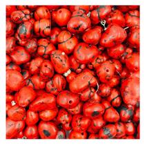 Miçanga Pedra Cérebro Vermelho 8-15mm 110pçs Passante Bijuteria 300g