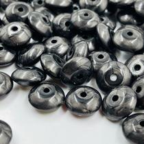 Miçanga Redondo 13mm 100pçs Grafite Passante Chato Abs 80g Miçanga Redondo 13mm 100pçs Grafite Passante Chato Abs 80g