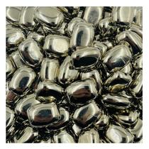 Miçanga Retângulo 19x14mm 50pçs Prata Arredondado Biju 70g