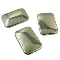 Miçanga Retângulo 41mm 30pçs Passante Chato Abs Níquel 195g Miçanga Retângulo 41mm 30pçs Passante Chato Abs Níquel 195g