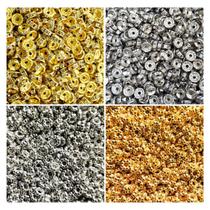 Miçanga Rondelle c/ Strass 6 e 8mm e Entremeio Bolinha 6mm kit 1230 pçs prata e dourado Artesanato Miçanga Rondelle c/ Strass 6 e 8mm e Entremeio Bolinha 6mm kit 1230 pçs prata e dourado Artesanato