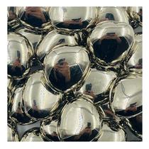 Miçanga Triangulo 25mm 20pçs Passante Curvo Prata Biju 88g