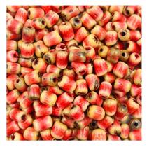 Miçanga Tubinhos Açai 8mm 80pçs Bege com Rosa Contas 24g Miçanga Tubinhos Açai 8mm 80pçs Bege com Rosa Contas 24g