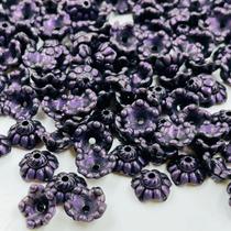 Miçanga Tulipa 10mm 200pçs Flor Roxo Abs Artesanato 44g