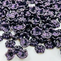 Miçanga Tulipa 10mm 300pçs Flor Roxo Abs Artesanato 66g