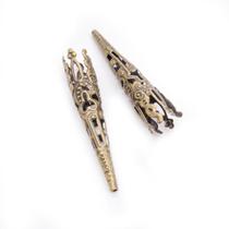 Miçanga Tulipa Chapéu Metal Ouro Velho 3x8x40mm 10pçs 10g