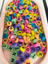 Miçangas 50 gr. aprox. 350 Letras alfabeto pulseiras artesanato colares monte voce mesmo