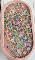 Miçangas 50 gr. aprox. 350 Letras alfabeto pulseiras artesanato colares monte voce mesmo