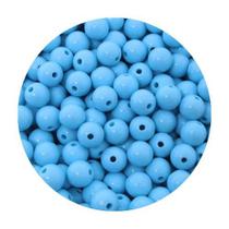 Miçangas Bola Leitosa Plástica 6mm 10g Azul Bebê +/- 100 UN